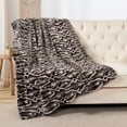 thumbnail image 4 of Home Soft Things Tip Printing Light Faux Fur Throw - Meru GEO Light Brown - 50" x 60", 4 of 11