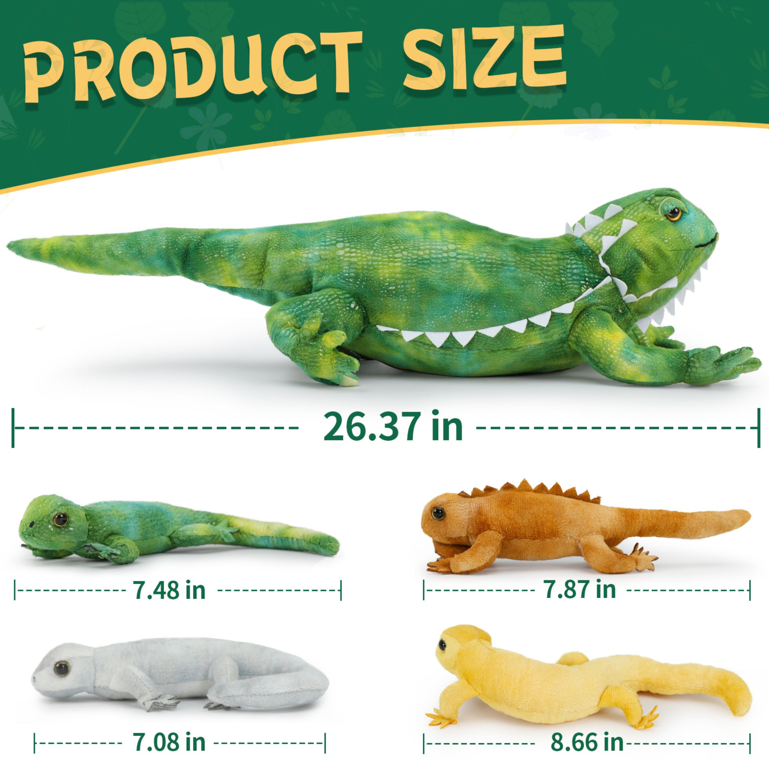 Tezituor 5Pcs Lizard Stuffed Animal 26.3" Giant Lizard Plush with 4 Babies Plush Toy