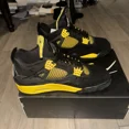 thumbnail image 2 of Ni - ke Air Jordan 4 Retro Thunder Black Yellow AJIV AJ4 DH6927 017 Men Shoe Size 10.5, 2 of 5
