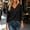 Black-B, variant on FRSASU Women's V-Neck Sweater Button Cuff Long Sleeve Knit Pullover Soft Knit Work Fall Winter Casual Outfits White-B