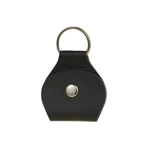 Guitarra Pick Holder Llavero Cuero Guitarra Pick Holders 7x7cm Negro Pu Llavero Moneda Quarter Holders Quarter Holder Llavero