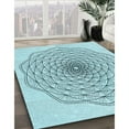 thumbnail image 2 of Ahgly Company Indoor Round Patterned Electric Blue Area Rugs, 5' Round, 2 of 6