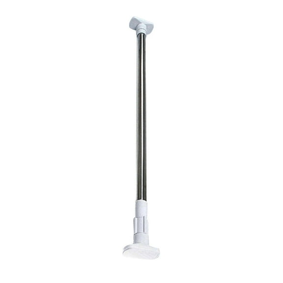 QIFULL White Telescopic Shower Curtain Rod Metal Tension Bar Easy Installation for Bathroom Use