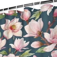 thumbnail image 3 of Waterproof Retro Flowers Green Illustration Shower Curtain 72x72 Inch Boho Style Polyester Unique Shower Curtain for Bathroom Hotel Home Decor with 12 Plastic Hooks, 3 of 5