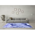 thumbnail image 3 of Ahgly Company Machine Washable Indoor Square Abstract Blue Modern Area Rugs, 8' Square, 3 of 4