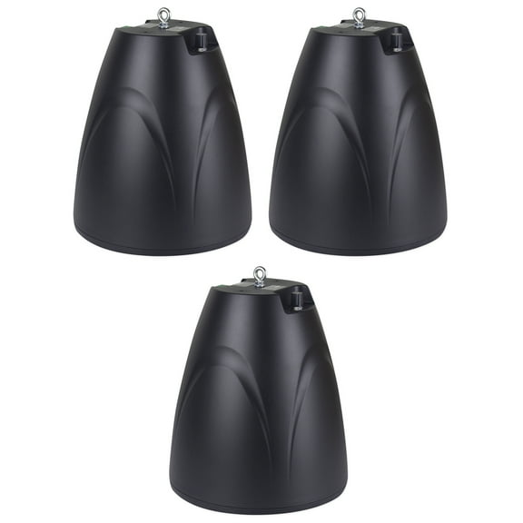3) Rockville PEN-65T Black 6.5" 70V Hanging Pendant Speakers For Office/Bar/Cafe