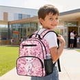 thumbnail image 4 of Jeiento Axolotl 13.5" Polyester Toddler School Bag, Preschool Backpack with Large Compartment & Mesh Side Pockets, Pink Cherry Blossom Adjustable Bookbag for Boys Girls Daycare Travel, 4 of 7