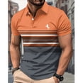 thumbnail image 3 of COSFO Short Sleeve Polo Shirts for Men Mesh Summer Striped Graphic Tees Pullover Slim Fit Performance Moisture Wicking Collared Tops, 3 of 6