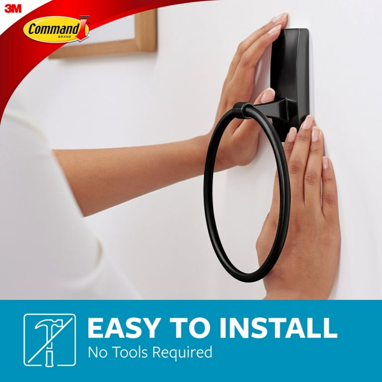 Command Matte Black Adhesive Towel Ring photo 3