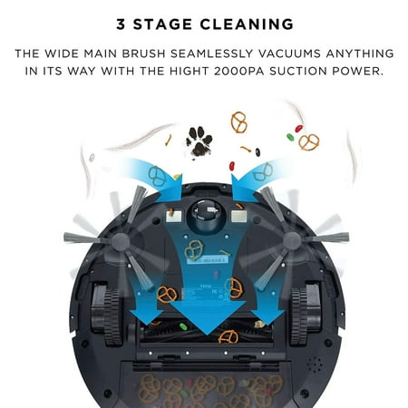 iHome - AutoVac Eclipse Wi-Fi Connected Robot Vacuum & Mop with Mapping HomeMap Navigation and HyperDrive Technology - Black