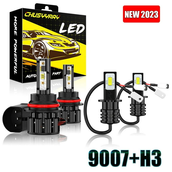 For Nissan Xterra 2000 2001 6000K 4x Front 9007 LED Headlight   H3 Fog Light Bulbs Combo