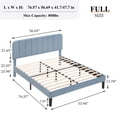 thumbnail image 5 of VECELO Full Size Bed Frame, Modern Upholstered Platform Bed Frame with Adjustable Headboard, Wooden Slats Support/No Box Spring Needed, Light Blue, 5 of 13