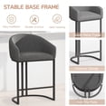 thumbnail image 6 of HomeZeer Counter Height Bar Stools Set of 4, Modern Barrel Bar Stool with and Footrest, Linen Fabric Counter Stools with Backrest and Arms, Upholstered Barstools Chairs for Kitchen Island, Grey, 6 of 9