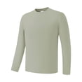 thumbnail image 2 of Mens Slim Fit Shirt Long Sleeve Quick Dry Athletic Workout Gym T-Shirt SPF Running Top Sport Undershirt Base Layer Big and Tall Size 4XL Army Green, 2 of 6