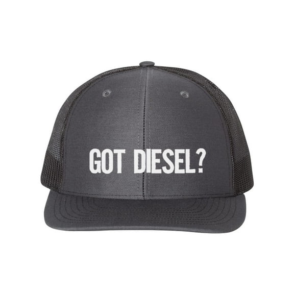 Got Diesel?, Diesel Hat, Trucker Hat, Diesel Trucks, Gift For Him, Diesel Apparel, Snapback Hat, Truck Driver Hat, Big Trucks, White Text, Charcoal/Black