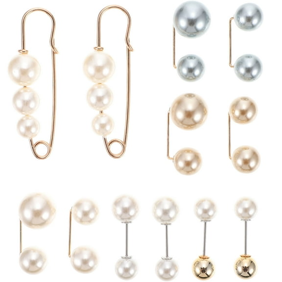 FRCOLOR 12pcs Blouse Button Pin Retro Pearl Brooch for Women Formal Occasions Accessory