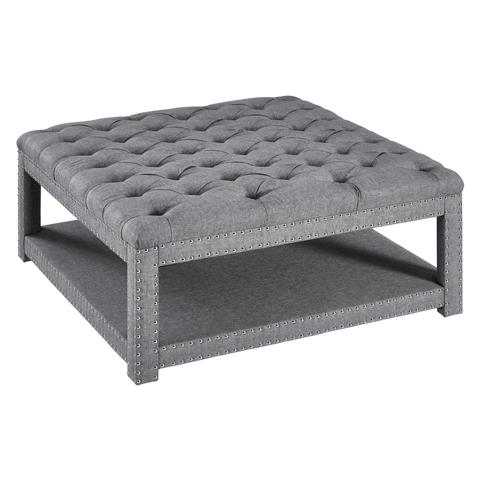 Right2Home Modern Nailhead Tufted Cocktail Ottoman
