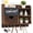 Dark Brown, variant on Key Holder for Wall Mail Organizer Wall Mount with Key Hook and Chalkboard Mirror for Sunglasses Storage and Dog Leash Hanger Decorative with 2 Double 4 Single Hook