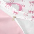 thumbnail image 4 of Manfei Dreamy Ribbon Bowknot Twin Bedding For Girl,Pink Letter R Initial Lettering Duvet Cover Set,Pink Reversible,2 Pieces(No Comforter), 4 of 6