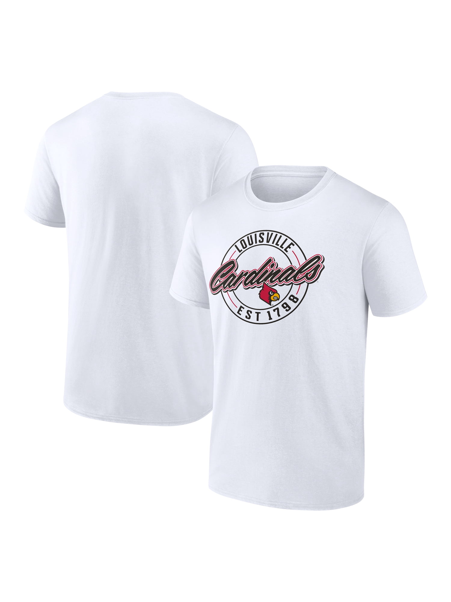 NCAA Louisville Cardinals Men's Cotton White Short Sleeve T-Shirt
