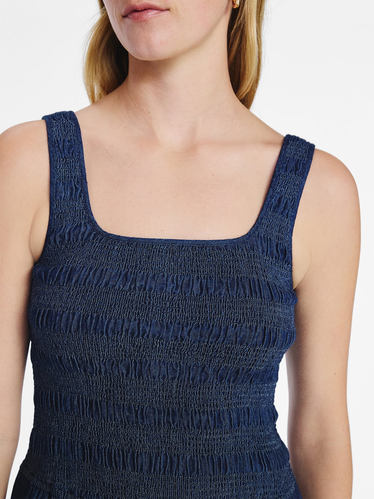 Free Assembly Women's and Women's Plus Cotton Sleeveless Smocked Midi Dress Size-XS to 4X