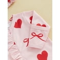 thumbnail image 7 of Nygoyerh Newborn Girls Outfit Long Sleeve Crew Neck Heart Bow Print Zipped Footies Jumpsuit and Headband Sets Valentines Day Baby Clothing 0M 3M 6M, 7 of 7