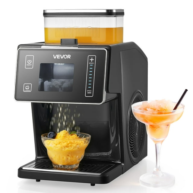 VEVOR Snowflake Ice Machine, 44LBS/24H Snowflake Ice Maker, Ice-Shaver Machine with Stainless Steel Blade, Electric Snow Cone Maker with 0.2 Gal Tank