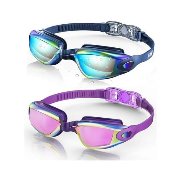 Chenchen Swim Goggles, 2 Pack Swimming Goggles No Leaking Adult Men Women Youth