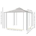 thumbnail image 3 of Outsunny 10' x 10' Steel Outdoor Patio Gazebo Canopy with Removable Mesh Curtains, Display Shelves, & Steel Frame, Brown, 3 of 10
