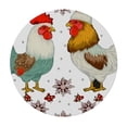 thumbnail image 4 of WYYP Christmas Folk Art Intricate Detail Round Tablecloth with Elastic Edge 100% Polyester Fiber Christmas Table Cloth White, 4 of 8