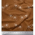 thumbnail image 1 of Soimoi Brown polyester Crepe Fabric Bow & Dots Decor Fabric Printed Yard 42 Inch Wide, 1 of 5
