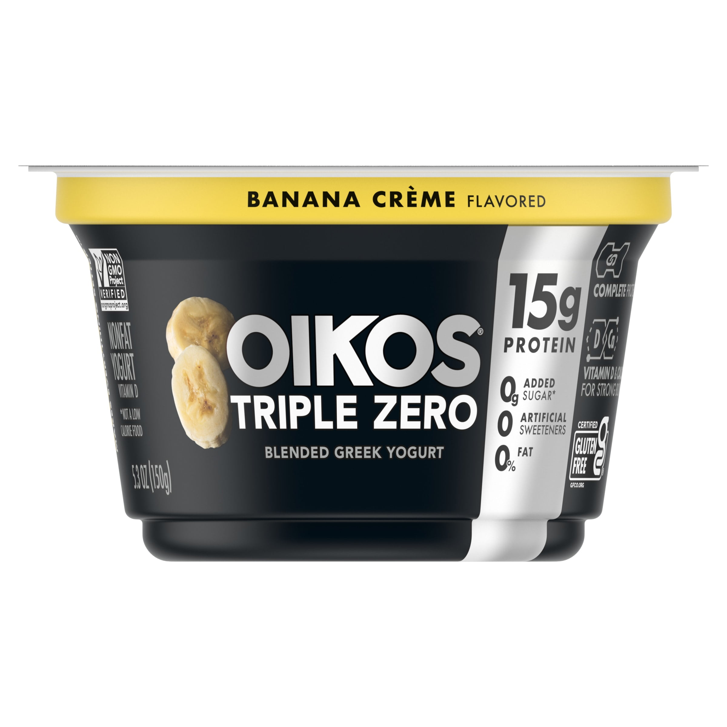 Oikos Triple Zero Banana Crème Greek Yogurt, 5.3 Oz