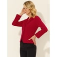 thumbnail image 4 of AllegK ChaqueDe Traje De ChaqueElástiCon Cuello De SolaPaOficiDe Trabajo PaMujer Rojo XS, 4 of 4