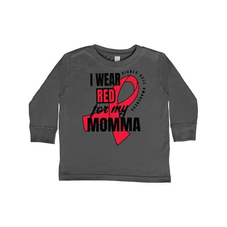 

Inktastic Sickle Cell Awareness I Wear Red For My Momma Gift Toddler Boy or Toddler Girl Long Sleeve T-Shirt