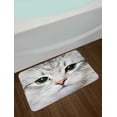 thumbnail image 2 of Cat Bath Mat, Cute Cat Print Kitten Kitty Closeup Portrait Digital Photography Lovely Domestic Pet, Non-Slip Plush Mat Bathroom Kitchen Laundry Room Decor, 29.5 X 17.5 Inches, Grey Ivory, Ambesonne, 2 of 2