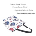 thumbnail image 3 of FORMRS Womens Canvas Tote Bag with Zipper Inner Pocket Shoulder Handbag, Cartoon American Football Helmets, 3 of 7