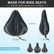 thumbnail image 2 of Funda de Asiento de Bicicleta Cojín de Sillín de Bicicleta con Gran Almohadilla de Gel Cómoda y Sobredimensionada para Hombres y Mujeres Bicicletas Estacionarias, Azul, 2 of 7