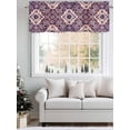 thumbnail image 5 of Purple Boho Curtain Valances for Windows, Farmhouse Ethnic Abstract Floral Pattern Kitchen Valance Window Treatment, Light Filtering Block Curtains for Bathroom/Bedroom/Living Room 60'' x 18'', 5 of 9