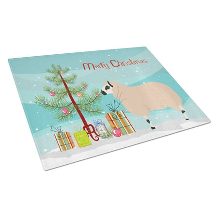 

Caroline s Treasures Kerry Hill Sheep Christmas Glass Cutting Board Large