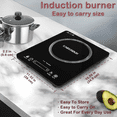 thumbnail image 4 of Adorer 2000W Portable Induction Cooktop, Sensor Touch Electric Induction Cooker Cooktop with Kids Safety Lock 8 Temperature and 8 Power Hot Plate, Timer Countertop Burner, 4 of 7