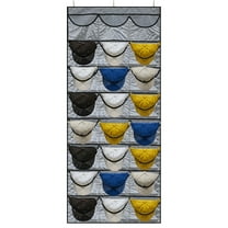 Over the Door Hat Organizer, Hanging Hat Organizer for Door, 24 Pockets Baseball Cap Organizer, Non-Woven Fabric Grey 65 x 27 in