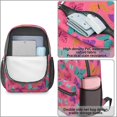 thumbnail image 4 of Pink Butterfly Pattern 17" Waterproof Oxford School Backpacks for Teens, S-Shape Padded Straps, for School, Travel, Hiking, Camping, 4 of 5
