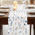 thumbnail image 3 of Table Runners 72 Inches Long Dress Scarves, Blue Yellow Spring Floral Farmhouse Kitchen Table Runner, Coffee Tablerunners, Watercolor Botanical Flowers 18x72 Inch, 3 of 9