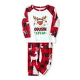 thumbnail image 5 of Christmas Pajamas for Family, Long Sleeve Reindeer Print Raglan Tops + Plaid Pants Set, 5 of 10