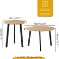 thumbnail image 2 of HOMPUS Modern Round Coffee Table, 23.6'' Small Nesting Coffee Table Set of 2, Accent Wood Coffee Tables, Nested Table for Living Room, Bedroom (Original Wood), 2 of 16