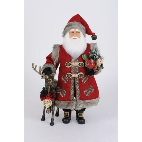 Karen Didion Originals Reindeer Joy Santa Figurine, 19 Inches