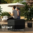 thumbnail image 4 of Patiowell 100 Gallon Resin Deck Box with cushion, Large Outdoor Storage Box with Padlock for Patio Furniture,Black, 4 of 8