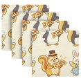 thumbnail image 4 of Iauyy Satin Napkins Set of 6- Squirrel Penguin Pizza DIY Printing Decoration Cloth Napkin- Easy Care for Home/Party, 4 of 8