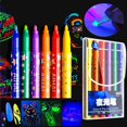thumbnail image 2 of Glow In The Dark Pens 6 Pack Vibrant Self Luminous Markers For Graffiti Art Body Nail Design With Strong Glow Low Odor, 2 of 10