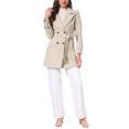 thumbnail image 2 of INSPIRE CHIC Women's Winter Coat Notched Lapel Collar Double Breasted Elegant Office Work Outerwear Trench Coats with Belt XL Oatmeal, 2 of 6